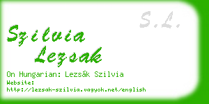 szilvia lezsak business card