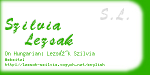 szilvia lezsak business card